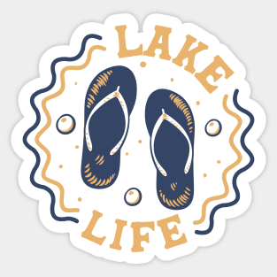 Lake Life // Fun Summer Flip Flop Badge Sticker